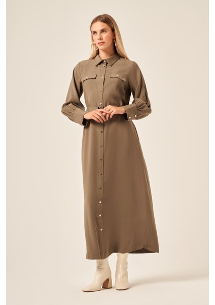 Kadın Tensel Elbise Haki 31213 fırsatları
