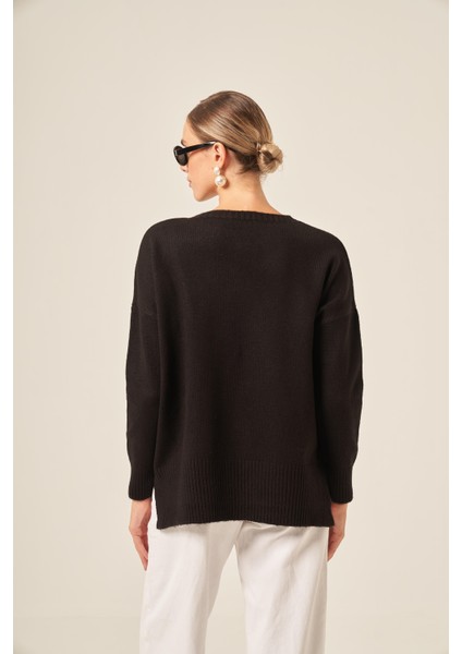 Kadın Şardon Kazak Siyah 25215