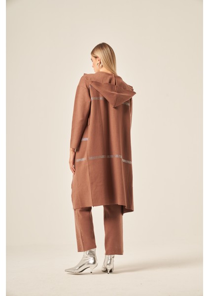 Kadın Kapşon Detaylı Ikili Takım Kahve 20740