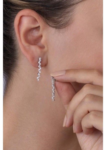 Pırlanta Montür Rodyum Kaplama 4 Tırnaklı Su Yolu Gümüş Küpe fiyatları