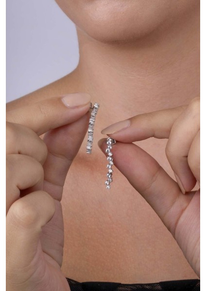 Pırlanta Montür Rodyum Kaplama 4 Tırnaklı Su Yolu Gümüş Küpe modelleri