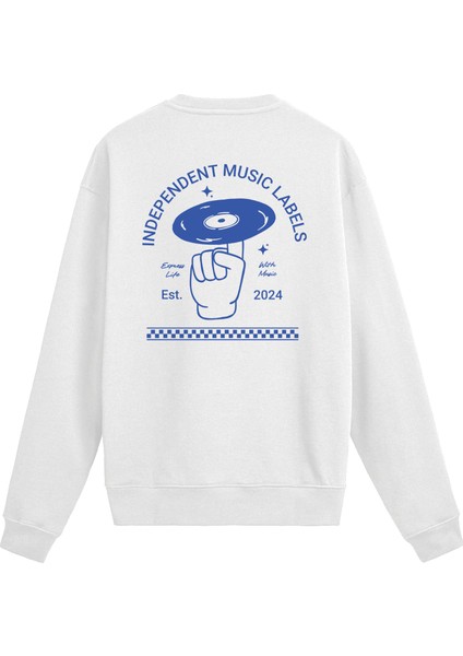 Sırt Baskılı Independent Music Tasarımlı Sweatshirt
