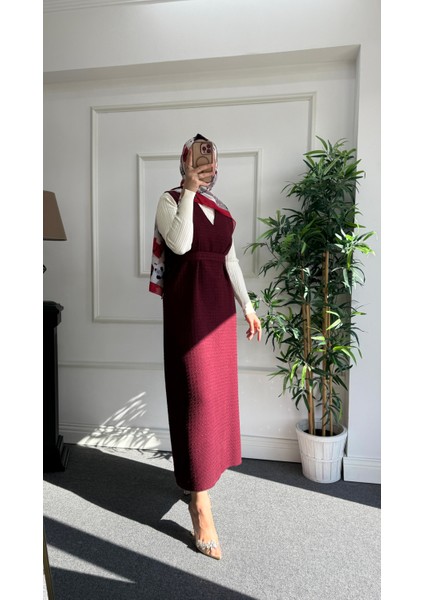 Bordo Tüvit Tesettür Jile modelleri