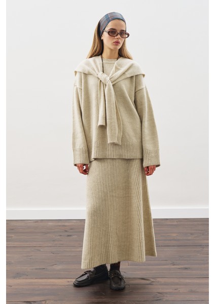 Triko Kloş Etek Bej fırsatları