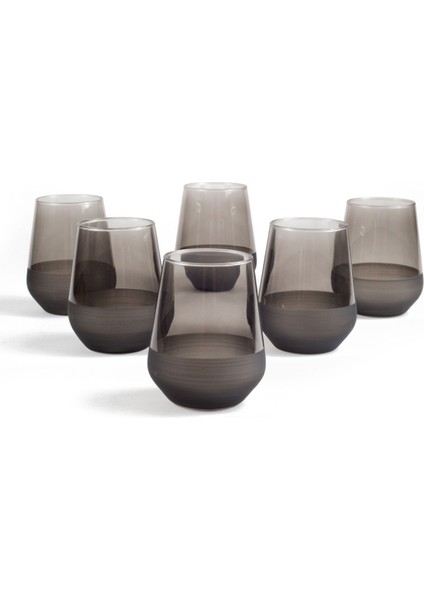 Matte 6'lı Bardak - Füme - 420 ml