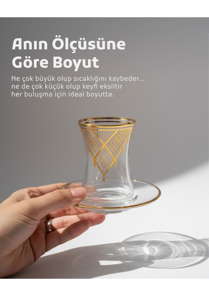 6'lı Çay Bardak Seti Filistin Kefiyesi Nakışlı 12 Parça T00001