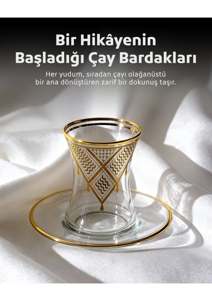 6'lı Çay Bardak Seti Filistin Kefiyesi Nakışlı 12 Parça T00001 fiyatları