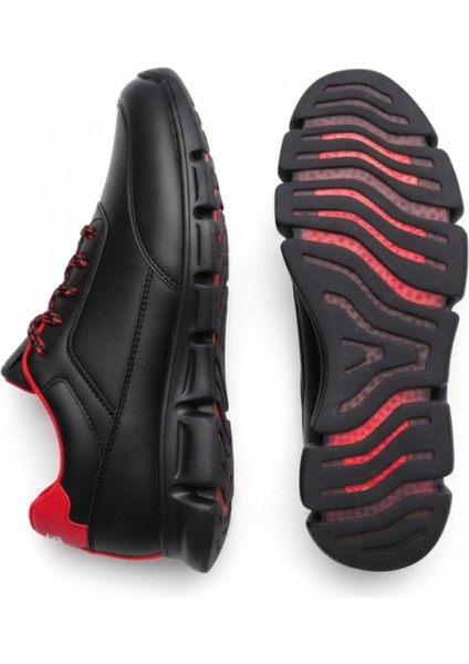 GR0422 Hakiki Deri Segmentli Darbe Emici Kırmızı Eva Taban Spor Koşu Fitness Ayakkabısı fırsatları