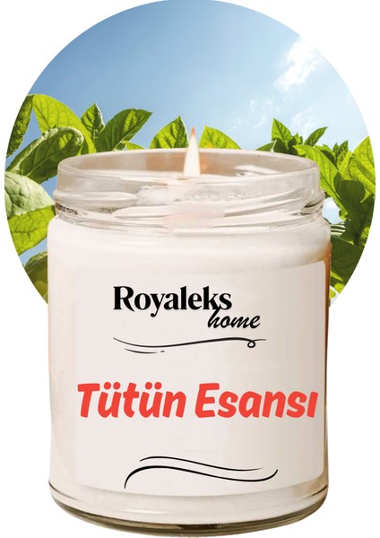 Doğal Özel Seri Kokulu Dekoratif Kavanoz Mum 210 cc - Tütün Esansı - Ryl