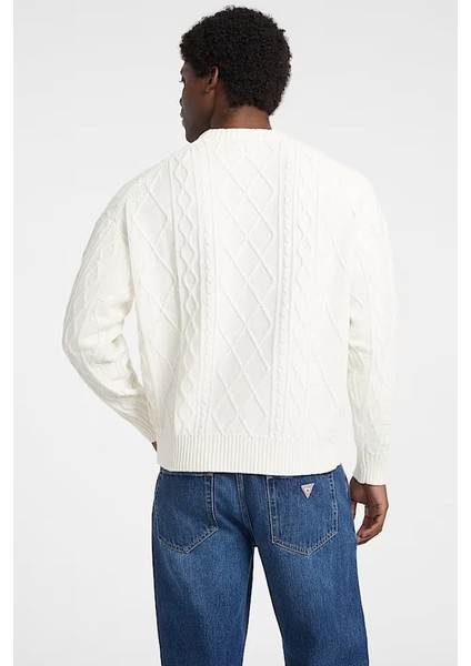 Erkek Gj Yün Karışımlı Triko - Beyaz fiyatları