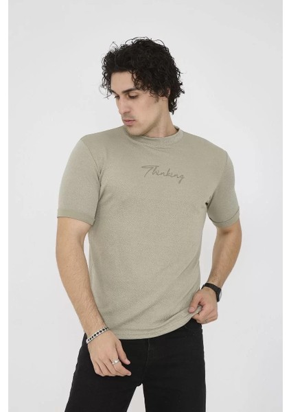 Unisex Bisiklet Yaka Slim Fit T-Shirt- Açık Yeşil fiyatları