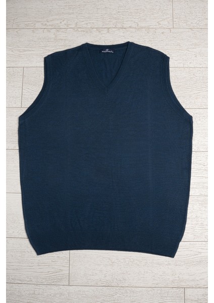 V Yaka Battal (Büyük Boy) Yünlü Kolsuz Triko Süveter modelleri