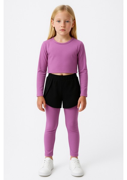 Şort Detaylı Kız Çocuk Spor Takım