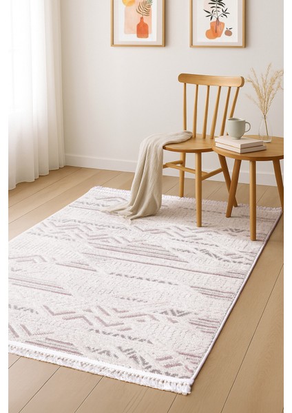 Levini Dokuma Halı| Makinede Yıkanabilir | Modern Halı | Salon, Yatak Odası Halısı | Bej | LVN01