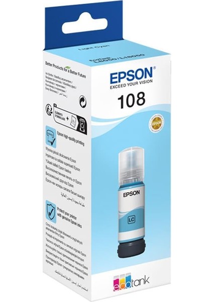 108 T09C5 Light Cyan Açık Mavi Şişe Mürekkep T09C54 L18050-L8050