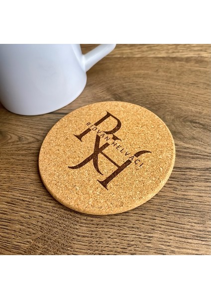 Kişiye Özel Baskılı Mantar Bardak Altlığı Ad Soyad - Istenilen Isim Yazılır (1 Adet) modelleri