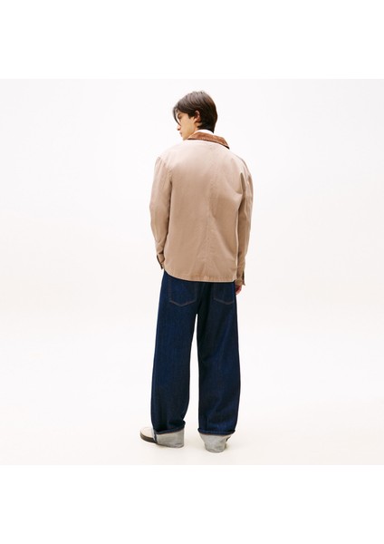 Oversized Fit Corduroy Collar Erkek Pembe Ceket.afe modelleri