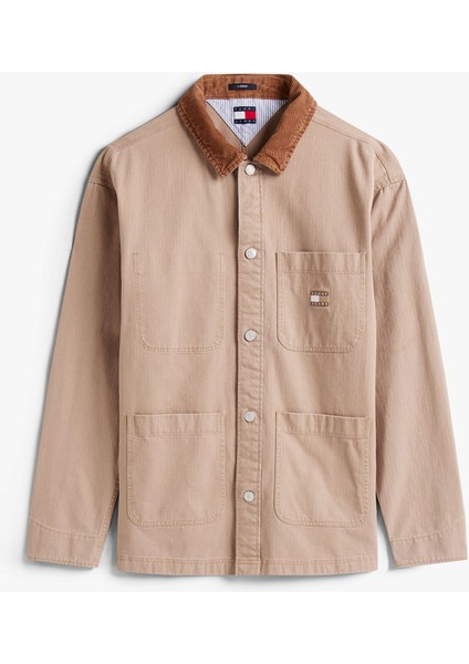 Oversized Fit Corduroy Collar Erkek Pembe Ceket.afe fırsatları