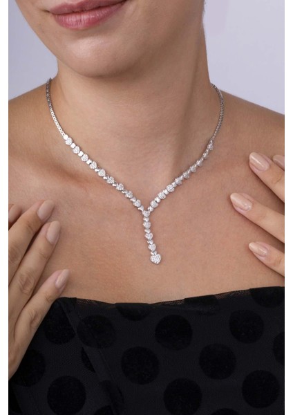 Rodyum Kaplama 925 Ayar Gümüş Kalpli Süzme Su Yolu Gümüş Kolye modelleri