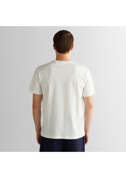 Erkek Krem Regular Fit Bisiklet Yaka Logolu T-Shirt fiyatları