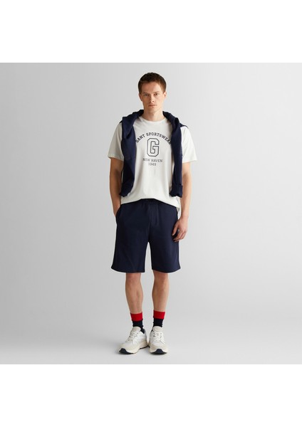 Erkek Krem Regular Fit Bisiklet Yaka Logolu T-Shirt modelleri