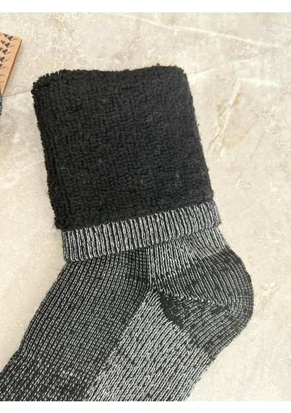 Tekli Gri Avcı ve Dağcı Yünlü Kışlık Termal Havlu Çorap modelleri