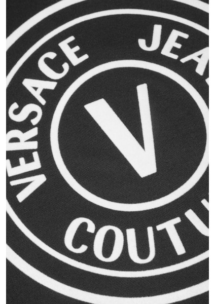 Erkek Regular Fit Kadife Baskı V Amblemli Bisiklet Yaka T-Shirt - Siyah modelleri