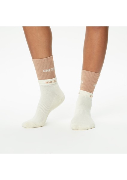 Unıted4 Unisex Kahverengi/beyaz Çorap fırsatları