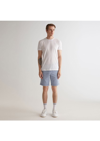 Erkek Beyaz Slim Fit Bisiklet Yaka Logolu T-Shirt modelleri