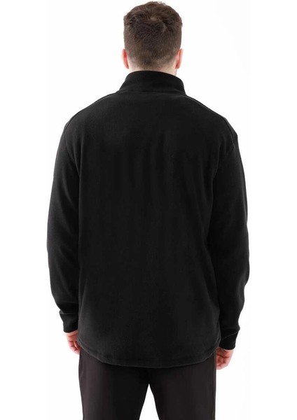 Cedric Erkek Yarım Fermuarlı Ince Polar Sweatshirt Siyah modelleri