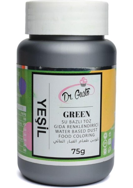 Su Bazlı Toz Yeşil Gıda Boyası 75 G – Pasta, Krem Şanti ve Şeker Hamuru Için Yoğun Renk Tozu