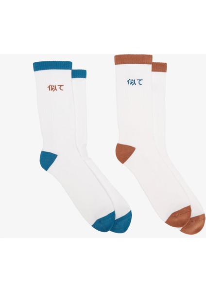 Unıted4 Erkek Beyaz 2'li Çorap