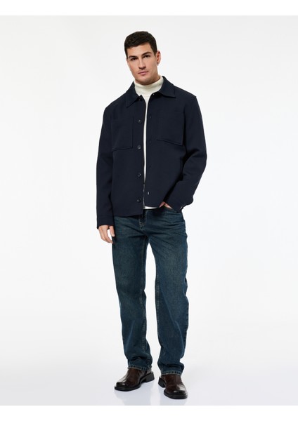 Uzun Kollu Cep Detaylı Düğmeli Gömlek Yaka Slim Fit Mevsimlik Ceket fiyatları
