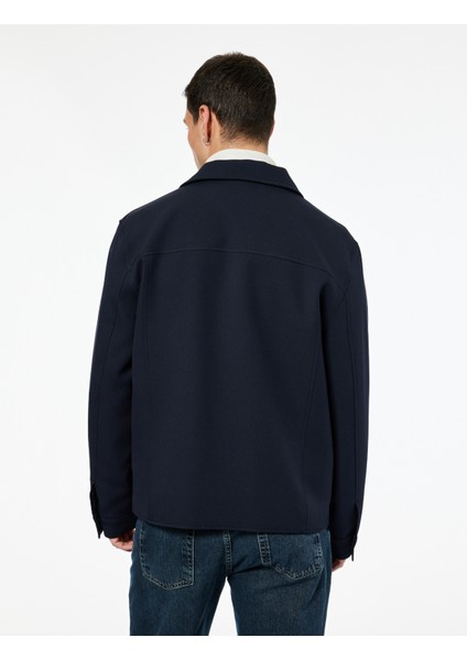 Uzun Kollu Cep Detaylı Düğmeli Gömlek Yaka Slim Fit Mevsimlik Ceket fırsatları