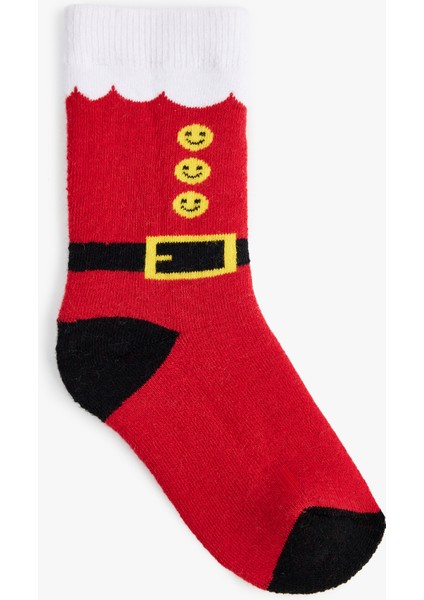 Noel Baba Detaylı Pamuklu Havlu Çorap