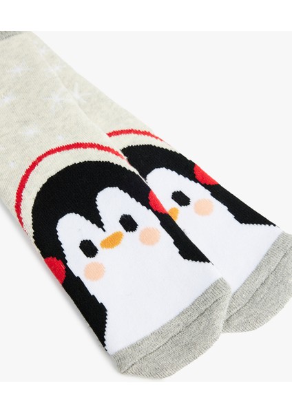 Penguen Detaylı Pamuklu Havlu Çorap modelleri