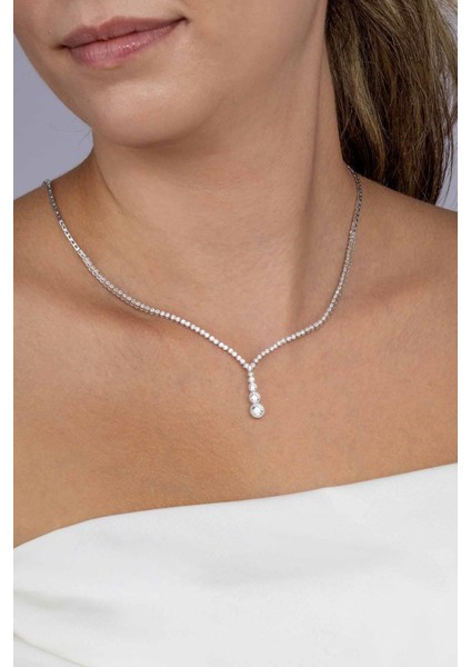 Pırlanta Montür Yuvarlak Kesim Su Yolu Gümüş Kolye fiyatları