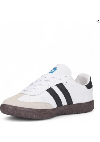 Unisex Beyaz Siyah Termo Taban Yanı Şeritli Bağcıklı Spor Ayakkabı fiyatları