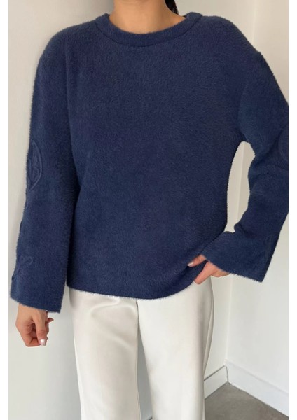 Kadın Bisiklet Yaka Kol Işlemeli Triko Kazak (S-M-L-Xl Beden Uyumludur.) P-00018913 modelleri