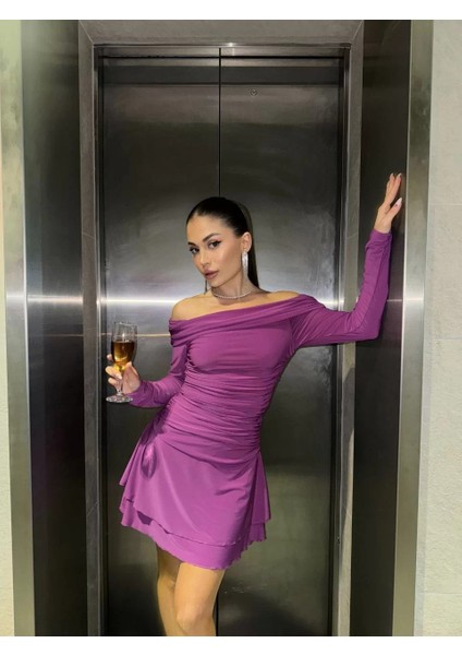 Mını Fırfırlı Elbise - Pembe indirimleri