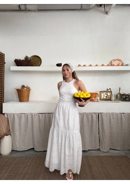 Brode Dantel Astarlı Etek modelleri