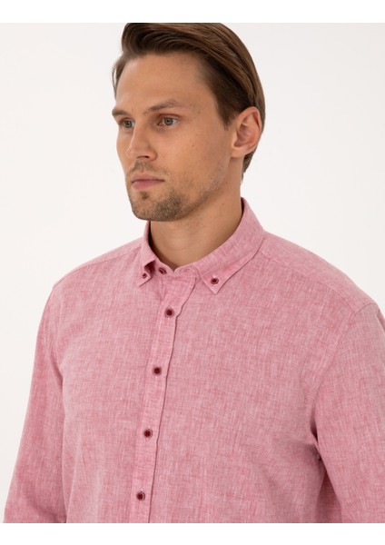 Erkek Nar Çiçeği Regular Fit Uzun Kollu Gömlek 50303245-VR239 fiyatları