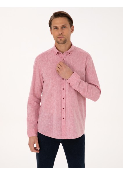 Erkek Nar Çiçeği Regular Fit Uzun Kollu Gömlek 50303245-VR239 modelleri