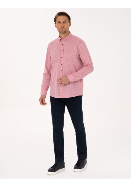 Erkek Nar Çiçeği Regular Fit Uzun Kollu Gömlek 50303245-VR239 fırsatları