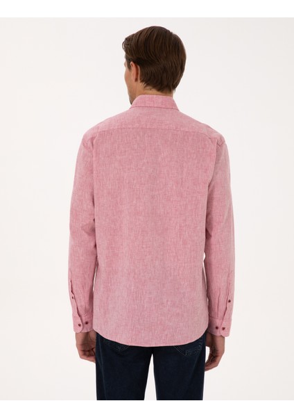 Erkek Nar Çiçeği Regular Fit Uzun Kollu Gömlek 50303245-VR239