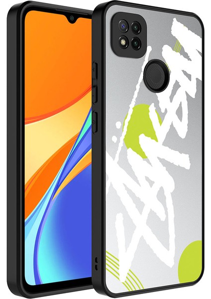 Xiaomi Redmi 9c Kılıf Aynalı Desenli Kamera Korumalı Parlak Mrsa Mirror Kapak-Yazı