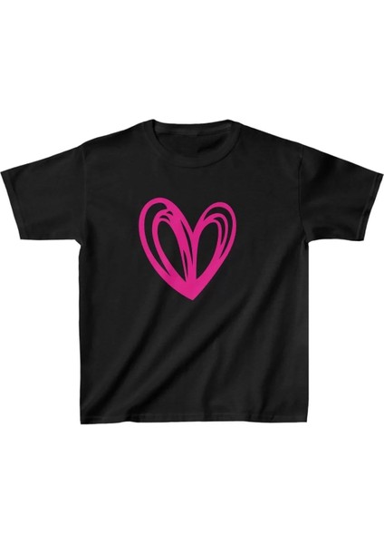 Unisex Çocuk Baskılı T-Shirt - Siyah