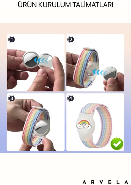 Airtag Yuvalı Renkli Baskılı Saat - Çocuklar Için, Su Geçirmez, Ayarlanabilir fırsatları