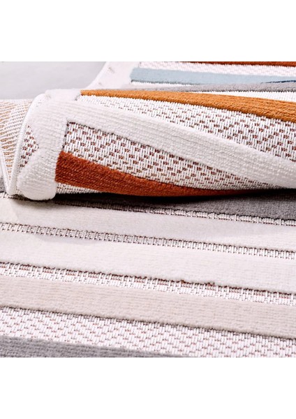 Iscar Çizgili Multi Polyester Pamuk Tabanlı Makine Halısı indirimleri