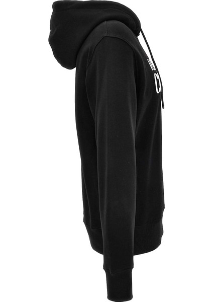 Erkek Felpe Serigrafiche Kapüşonlu Baskılı Sweatshirt - Siyah modelleri